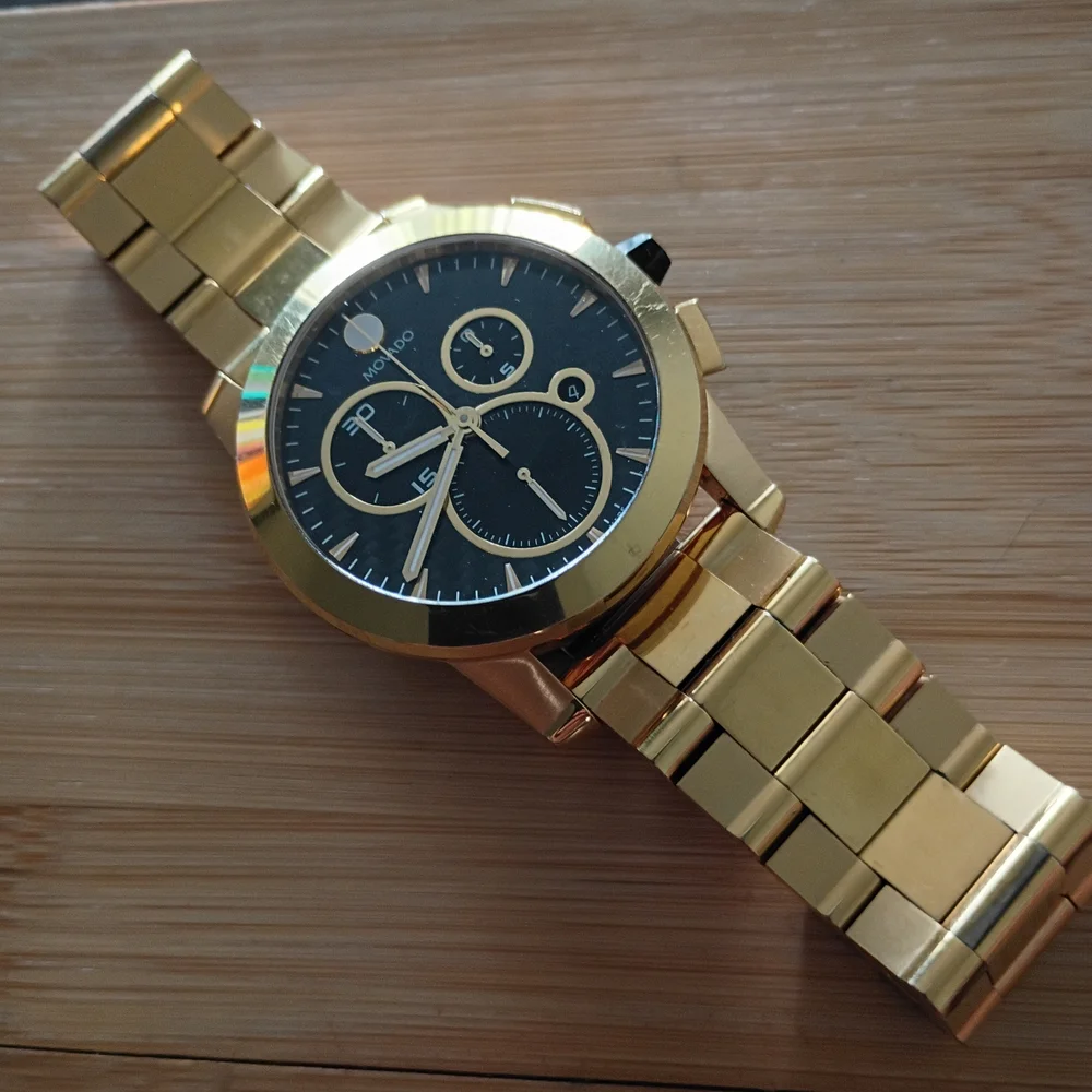 Movado Gold Watch CHRONOGRAPH VIZIO $2795 - Picture 2 of 13